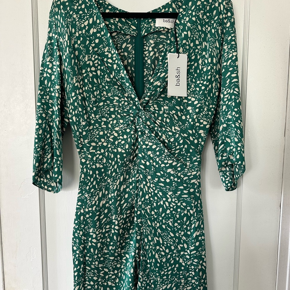 Ba&sh Green Patterned Women's Dress (Never Worn with tags)